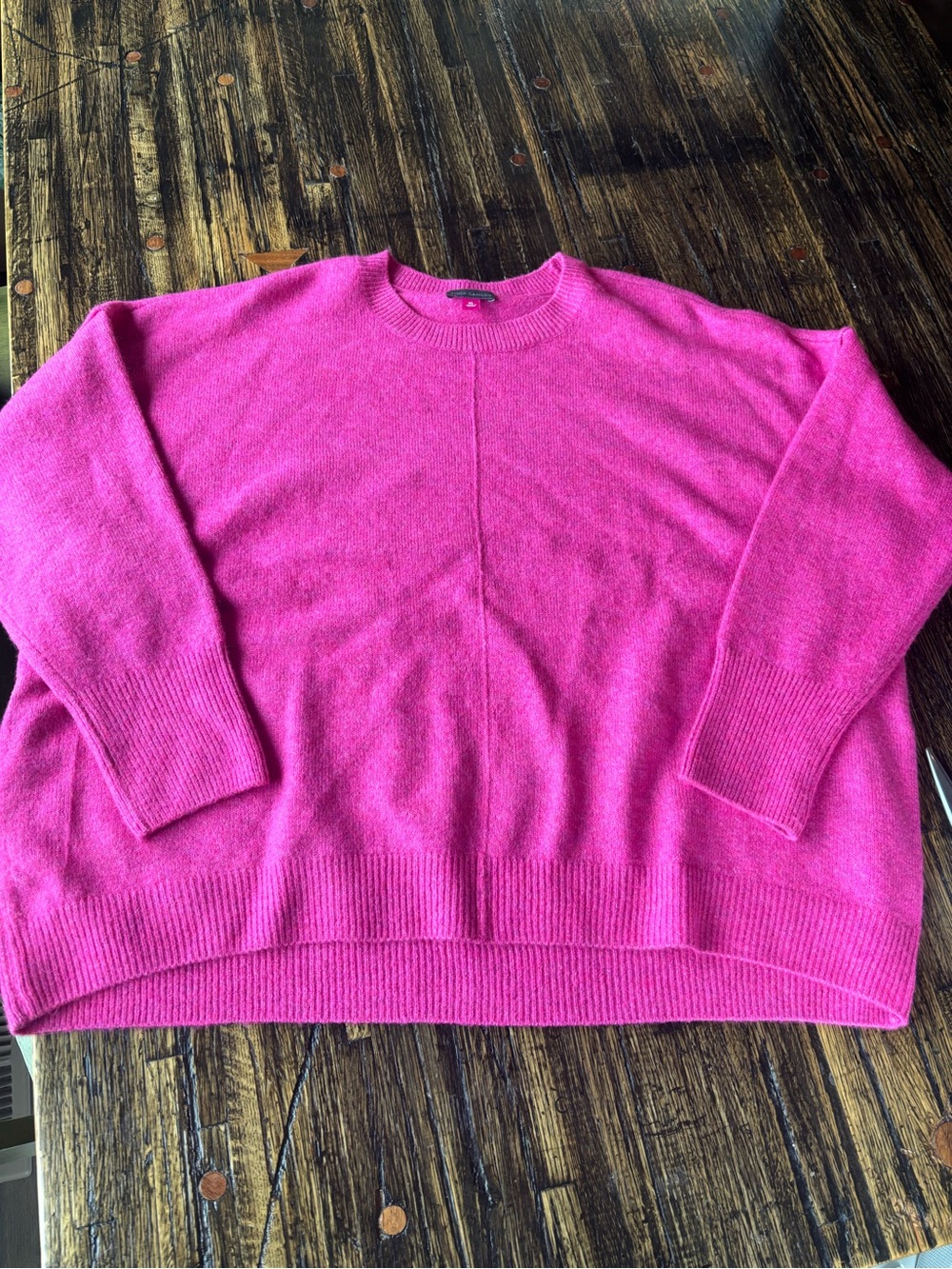 NWOT Vince Camuto Bright Pink Crewneck Sweater
